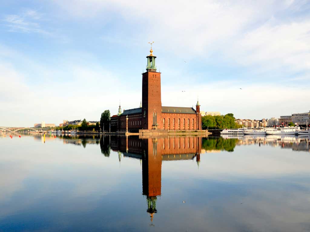 Das Foto zeigt Stockholm, die wunderschöne Stadt in Schweden.