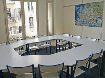 Unterrichtsraum in der Sprachschule Nizza
